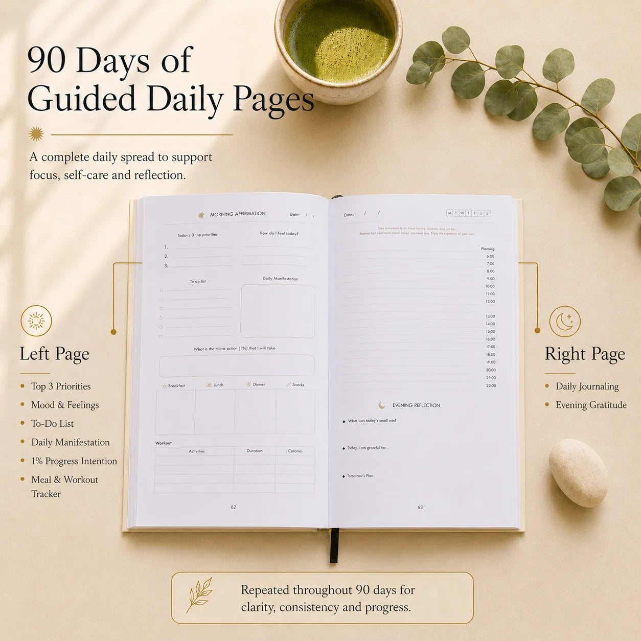 1% Better Journal - A5 Gift Set (Includes Premium Accessories) – ADHD Friendly Undated Daily Productivity Planner A5 Journal
