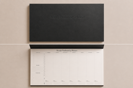 Bloc-notes/planificateur hebdomadaire A4 – Sous-main minimaliste