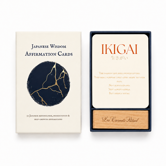 Japanese Wisdom Affirmation Cards -mindfull philosophy, manifestation, Ikigai, Kaizen, Wabisabi Zen mind